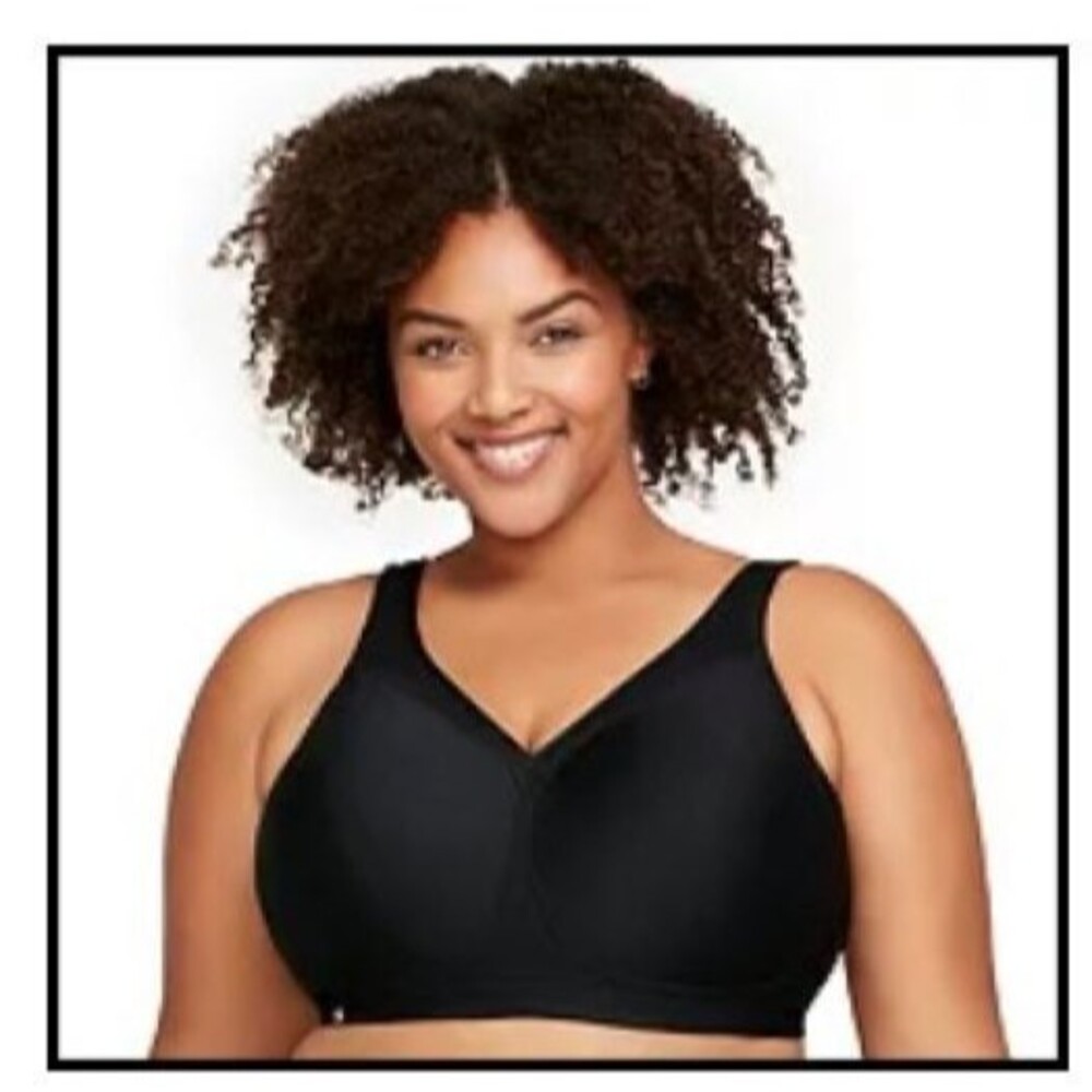 Glamorise Women's 42J Full Figure MagicLift Seamless Wirefree Bra 1006 Black NWT
